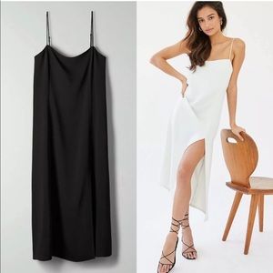Babaton Black Slit Slip Dress